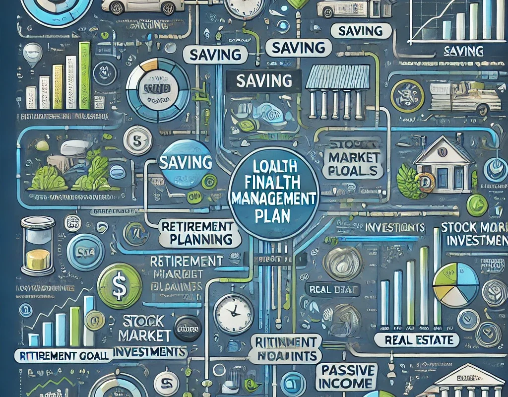 A comprehensive guide on how to create a long-term wealth management plan with strategic financial goals and investment advice.