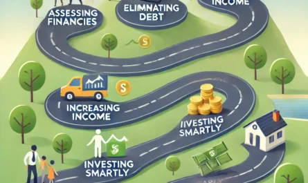 A roadmap illustrating steps to financial independence and early retirement.